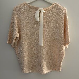 light pink/cream sweater-medium size- sparkling